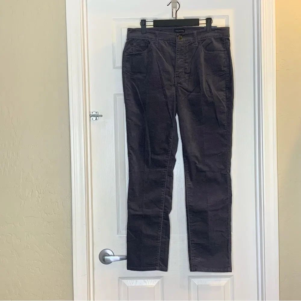 Talbots Velveteen Straight Leg Pants Size 10P Gray - Picture 11 of 12